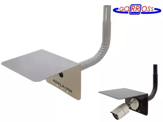 Кронштейн с козырьком для камеры наблюдения "ADELA-SPIN-112067" серый, вылет 25см, обжатая труба