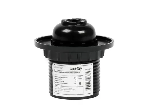 Патрон карболитовый с кольцом, Е27, черный (SBE-LHB-sr-E27)