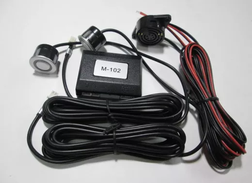 Авто-датчики парковки РТ-2001S   2 датчика/дистанция 0,3-1,8 м/Бипер  silver