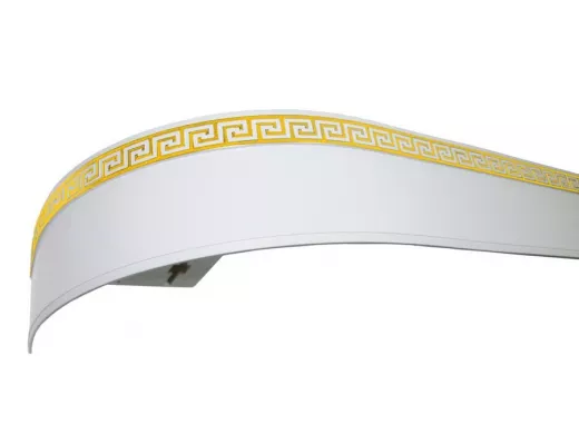 320см карниз ДНК  ЛАБИРИНТ 2 БЕЛЫЙ ЗОЛОТО в индивид. упаковке ультракомпакт