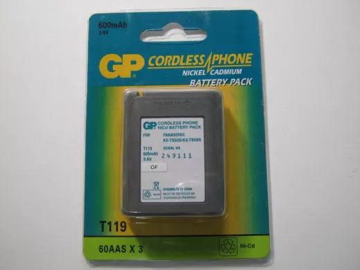 Аккумуляторы  GP T-119 (600mA 3.6V)