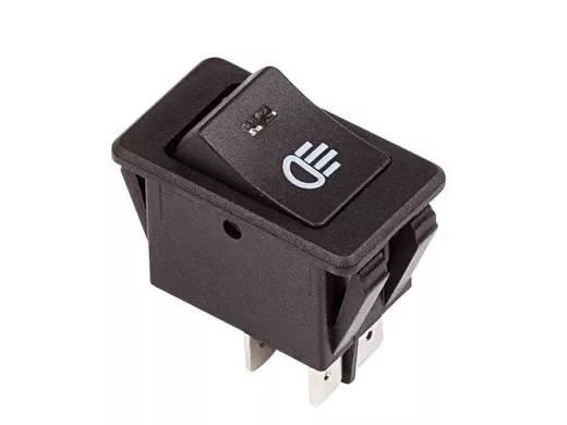 Выключатель клавишный 12V 35А (4с) ON-OFF  с синей LED подсветкой  REXANT