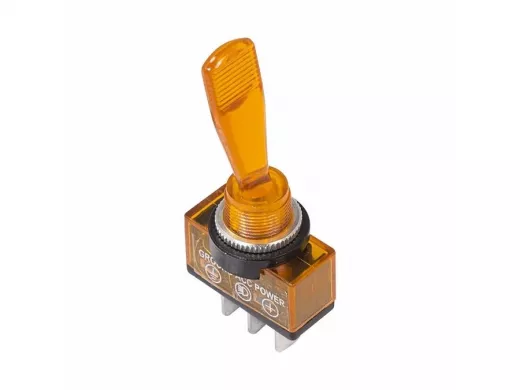 Тумблер 12V 20А (3c) ON-OFF однополюсный  с желтой подсветкой  REXANT