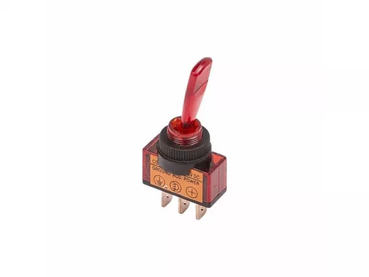 Тумблер 12V 20А (3c) ON-OFF однополюсный  с красной подсветкой 36-4370-01 (БЛИСТЕР) 1шт