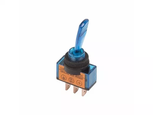 Тумблер 12V 20А (3c) ON-OFF однополюсный  с синей подсветкой  REXANT