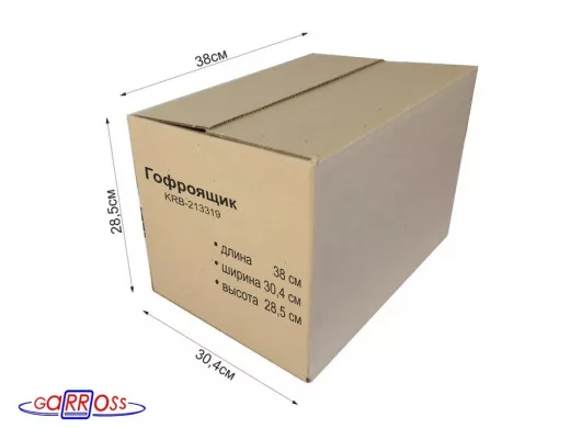 Гофроящик, длина 380 х ширина 304 х высота 285 мм "KRB-213319" картонная коробка для упаковки