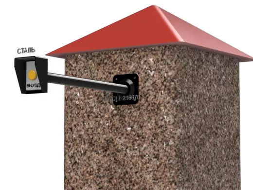 Стальной защитный козырек для кнопок выхода с вылетом от стены 50см "HIWOLL 216676" черный, 8х11см