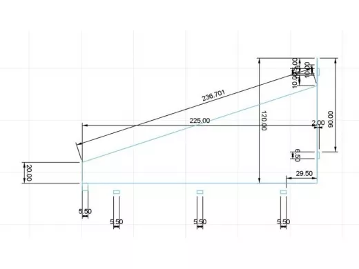 Кронштейн для полки шириной 22см ABIKREP-216756 размер 130х225мм, сталь, черный