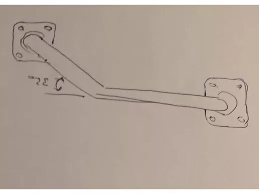 Поручень, угол 35гр, правый, 80см 