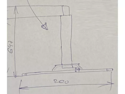 Опора высота 65см, обжата на длине 6см 