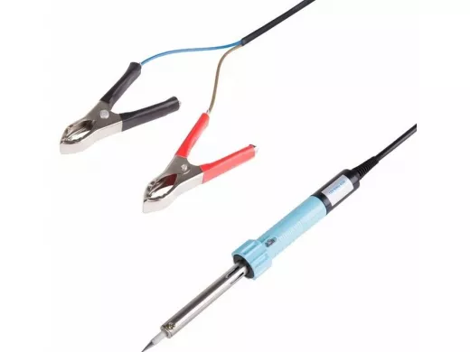 Паяльник  40Вт 12Вольт "PLK-28481" с зажимами крокодил