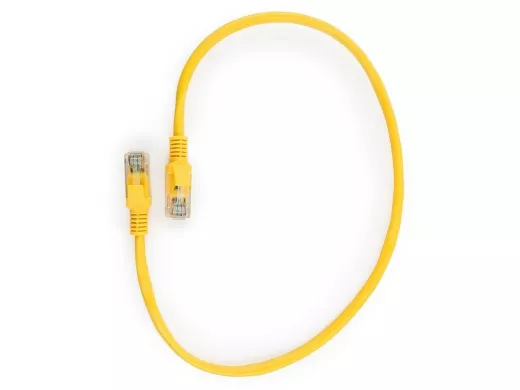 Патч-корд Cablexpert PP10-0.5M/Y кат.5e, 0.5м, медный UTP литой, многожильный (жёлтый) PP10-0.5M/Y