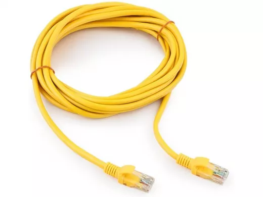 Патч-корд Cablexpert PP10-5M/Y кат.5, 5м, медный UTP литой, многожильный (жёлтый) PP10-5M/Y