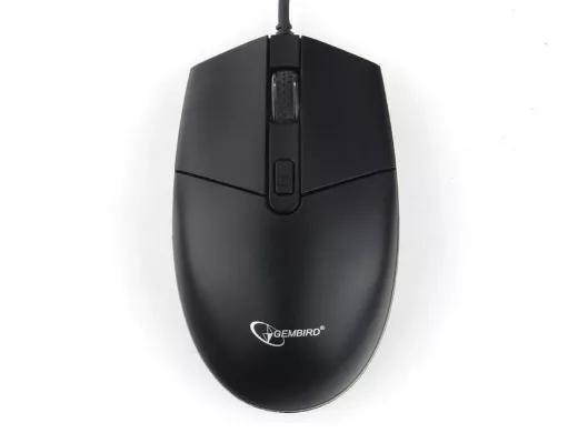 Мышь проводная GEMBIRD MOP-500H, USB, 2 кнопки+колесо-кнопка+DPI,подогрев,черный, 2400 DPI