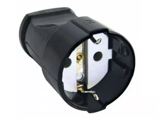 Кабельная розетка с/з 16А 250В ABS-пластик,черная, шт