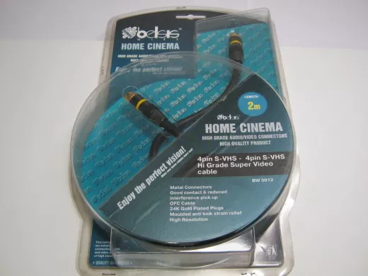 BW3012-F  Высококач. видеокабель S-VHS GOLD вилка/S-VHS GOLD вилка, двойной экран, мет.,2.0м 4pin