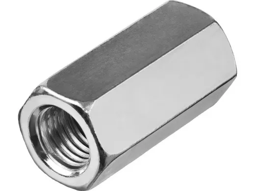 Гайка переходная, цинк DIN 6334  М6 (2200 шт)  в упаковке 2200шт, вес 1шт г, цена за 1шт