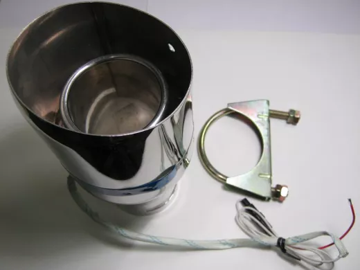 Насадка на глушитель YFX-223L с синей подсветкой диам.70 х диам.120мм 12 LED