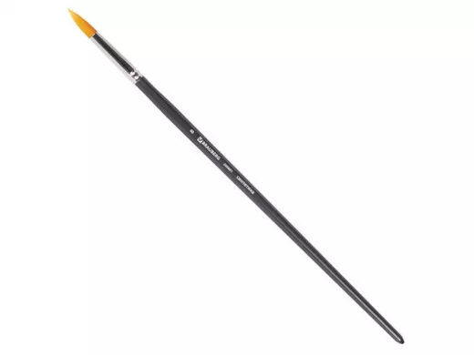 Кисть художественная проф. "BR-80150" ART CLASSIC, синтетика жесткая, круглая, № 8, длинная ручка