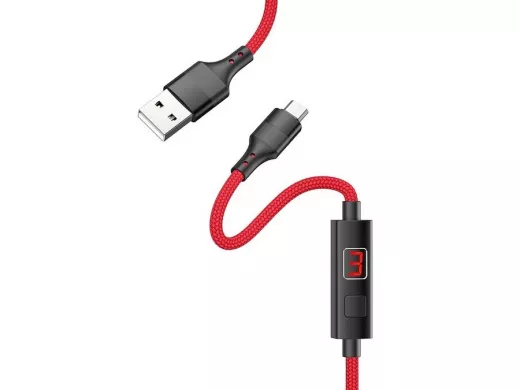 Кабель микро USB (AM/microBM)  HOCO S13  2.4A Красный (microUSB) 1.2м