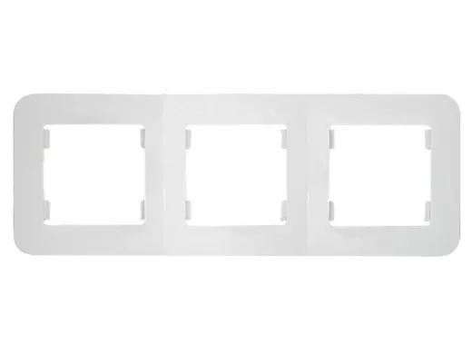 Рамка  3-х местная для розеток/выключателей, белая, серии MAKEL Lillium