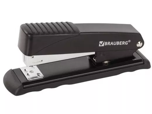 Степлер №24/6, 26/6 металлический "BR-90106" "Office", до 30 листов, черный