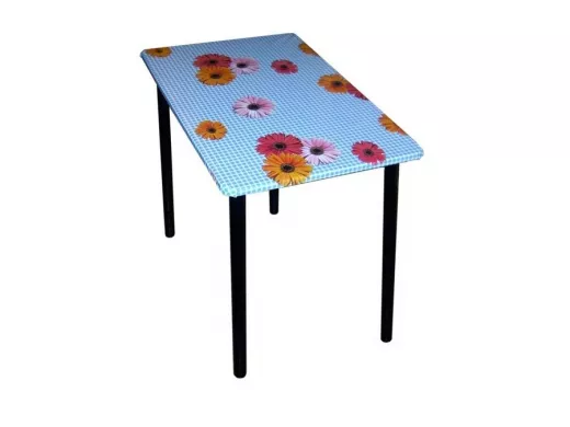 Стол сборно/разборный "COMBAT-1"  ( 0,45 х 0,65 ) синяя столешня , ноги - чёрные